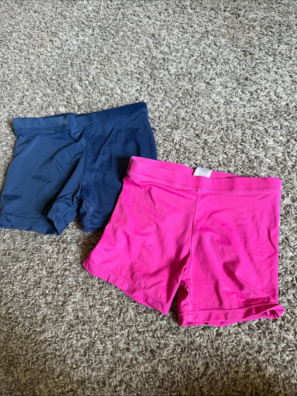 Kids Active Stretch Shorts - Pink and Navy gymnastics dance